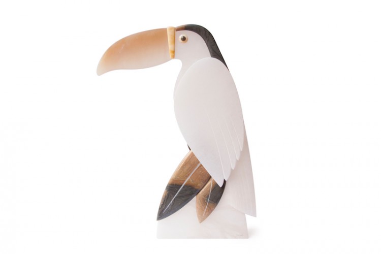 Alabaster toucan  lamp